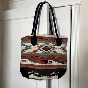 Two way southwest style woven tote